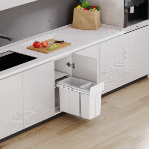 05- Soft Close Waste Bin (White)